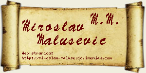 Miroslav Malušević vizit kartica